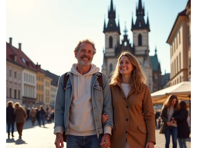 Zofia i Tomasz, para, Rynek w Krakowie, uśmiechnięci
